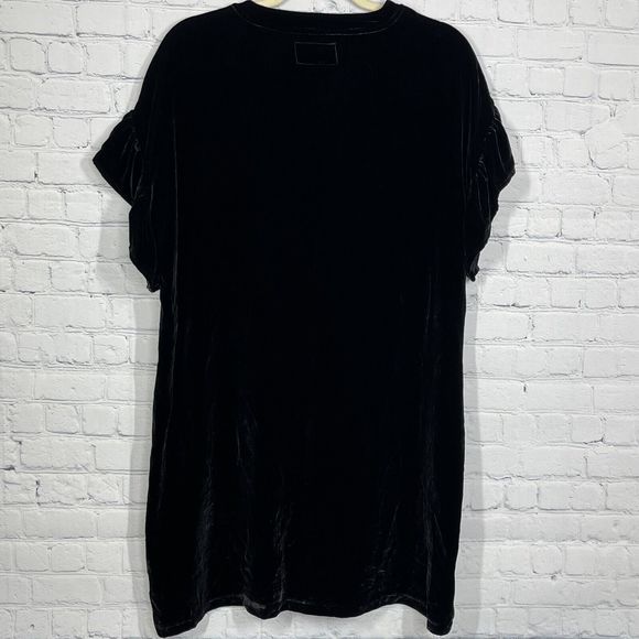Current Elliot Shirt Dress Women Small The Velvet Janie Black Mini Silk Party - Picture 13 of 16